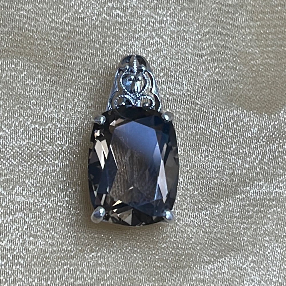 sterling 🌚♠️silver and Smokey topaz pendant